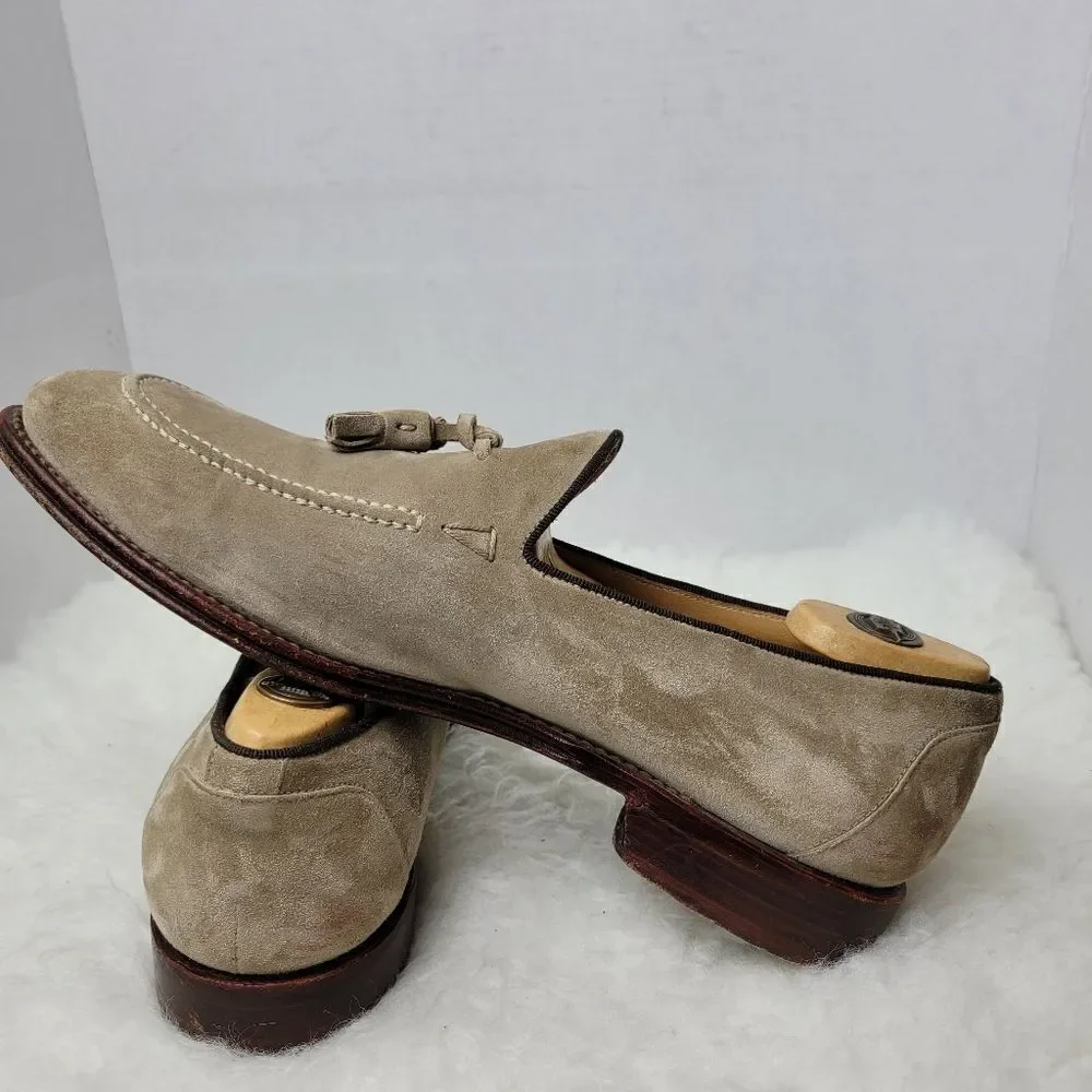 O'Keeffe Ian Gray Suede Loafer Tassels Mens Shoes Size 8.5
